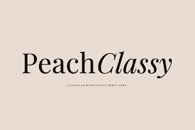 Ejemplo de fuente Peach Classy Italic